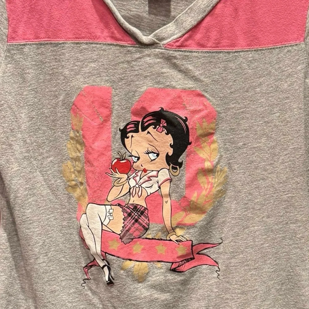 Betty Boop Pink Gray Tee oversized MEDIUM - Picture 4 of 6